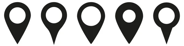 Set Von Location Pin Symbol Map Pin Platzmarkierung Standort Symbol — Stockvektor