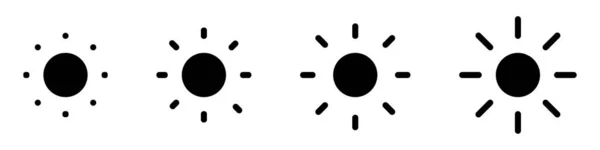 Sun Icons Vector Isolated White Background Shine Sun Ray Set — Vetor de Stock