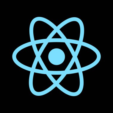 React programlama dilinin bir simgesinin vektör illüstrasyonu.