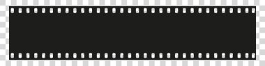 Film şeridi izole vektör simgesi. Film şeridi simgesi ile geçmişe dönük resim. Film şeridi. Şeffaf üzerinde video kaset film şerit çerçeve vektörü