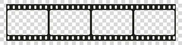 Film şeridi izole vektör simgesi. Film şeridi simgesi ile geçmişe dönük resim. Film şeridi. Şeffaf üzerinde video kaset film şerit çerçeve vektörü