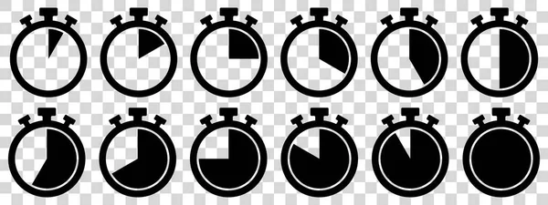 Timers Icon Transparent Background Isolated Vector Elements Stopwatch Symbol — Stock vektor