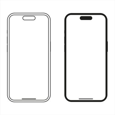 Beyaz ekran arkaplanı ve genel arkaplan şebekesi şeffaf olan yaklaşan Apple İphone 14 tasarım Örnekleri