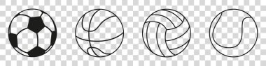 Spor topları hazır. Top simgeleri.