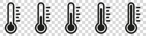 Temperatursymbolsatz Drei Vektorthermometer Die Die Temperatur Anzeigen Thermometer Symbol — Stockvektor