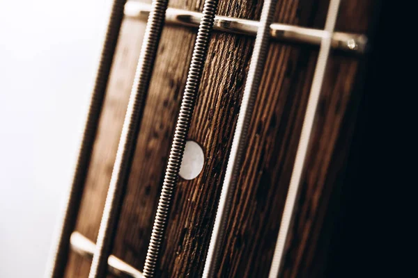 Bas Gitarr Strängar Makro — Stockfoto