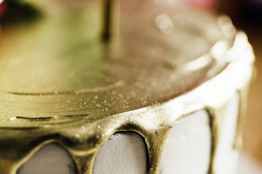 Pasta dekorasyonu makro fotoğrafı