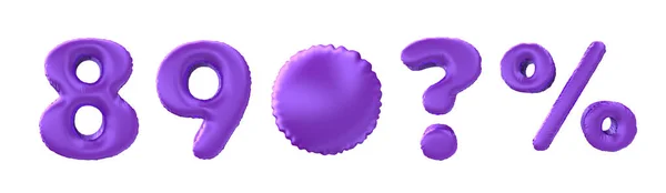 Цифри Повітряні Кулі Число Фіолетових Кульок Ізольовані Білому Тлі Вісім — стокове фото