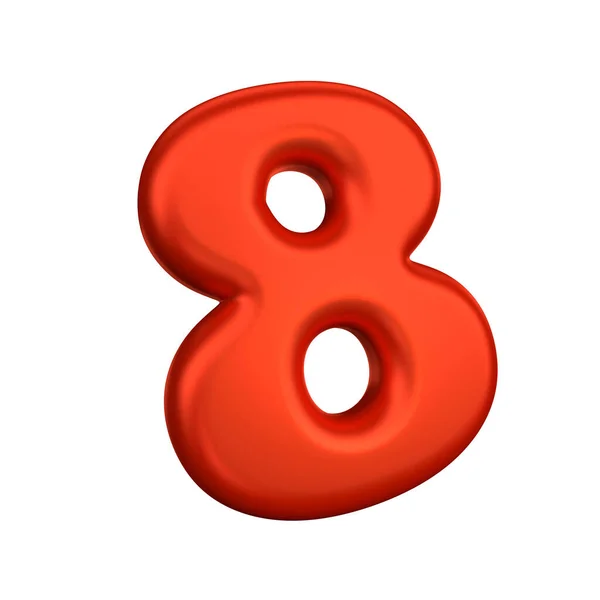 Αριθμός Οκτώ Εφέ Κόκκινο Χρώμα Ρεαλιστικές Αντανακλάσεις Απόδοση Του Αριθμού — Φωτογραφία Αρχείου