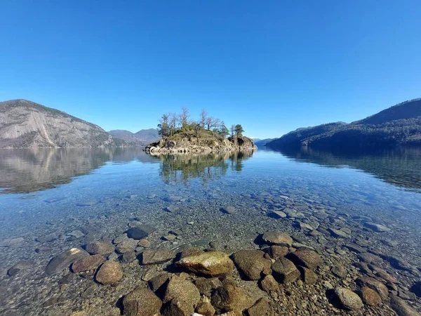 Medioda Calmo Invierno Playa Islita San Martin Los Andes Neuqun — Stock Photo, Image