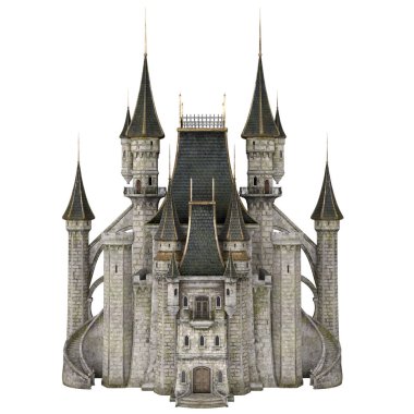 3d render castle tower isolated