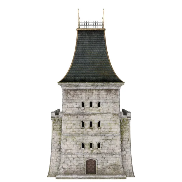 Візуалізація Замкової Вежі Ізольовано — стокове фото
