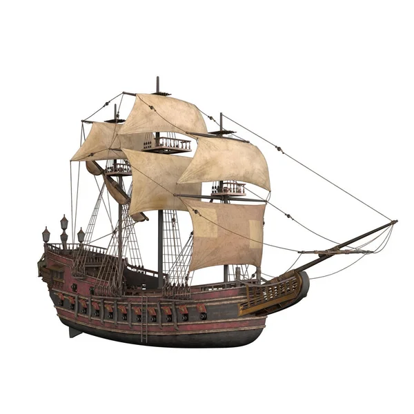 3Dレンダリング海賊船孤立 — ストック写真