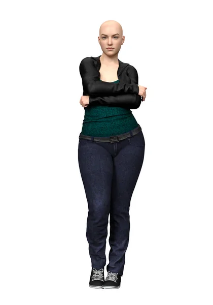 Rendering Size Woman Urban Fantasy Isolated — Stock Photo, Image