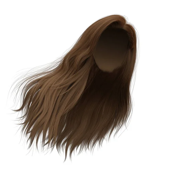 Rendering Straight Brown Hair Isolated — Stock Fotó