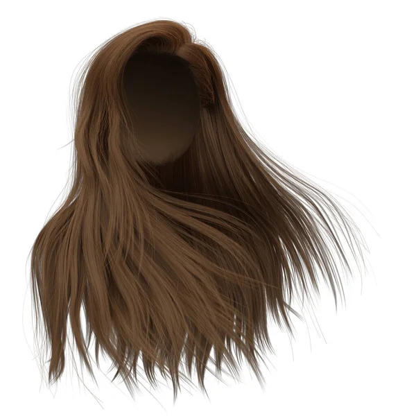 Візуалізація Прямого Коричневого Волосся Ізольовані — стокове фото