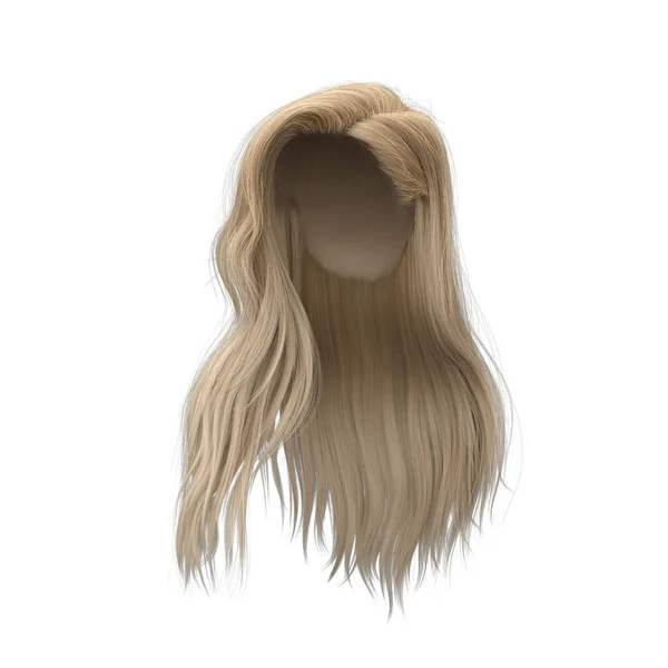Vykreslování Rovné Blond Vlasy Izolované — Stock fotografie
