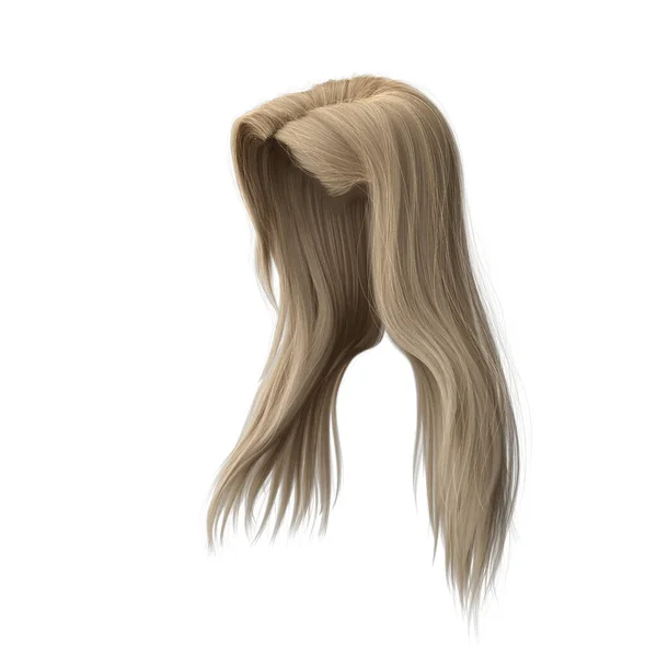 Rendering Straight Blond Hair Isolated — Stockfoto