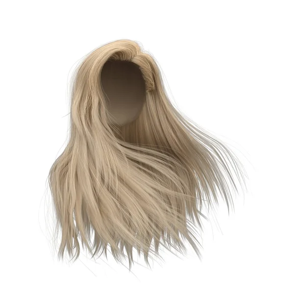 Rendering Straight Blond Hair Isolated — Stockfoto