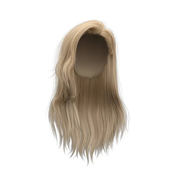3d rendering straight blond hair isolated