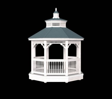 Üç boyutlu ahşap beyaz çardak romantik izole