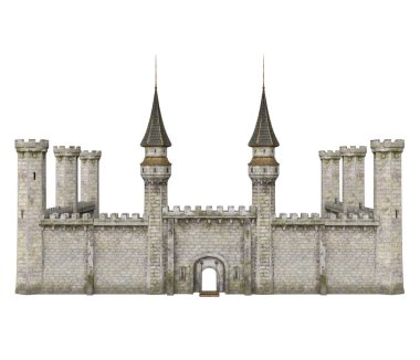 3D kalenin dekorları izole edildi.