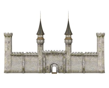3D kalenin dekorları izole edildi.