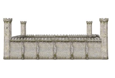 3D kalenin dekorları izole edildi.