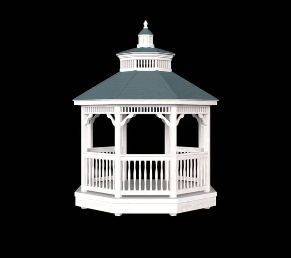 Üç boyutlu ahşap beyaz çardak romantik izole