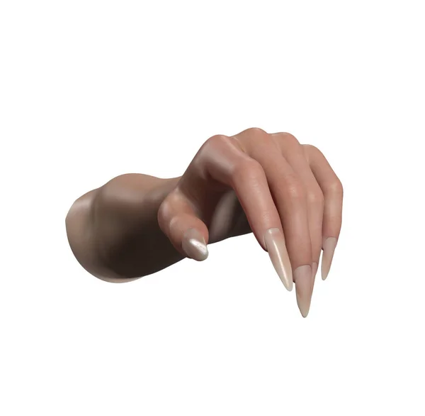 Rendering Isoliert Gruselige Monster Weiße Hand — Stockfoto