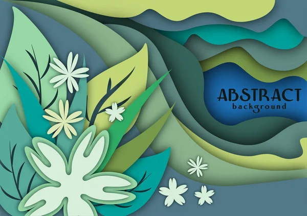 Papercut green tone background vector EPS10 illustration 005