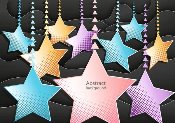 Fondo Abstracto Forma Estrella Ilustración Vector Banner Corte Papel — Vector de stock