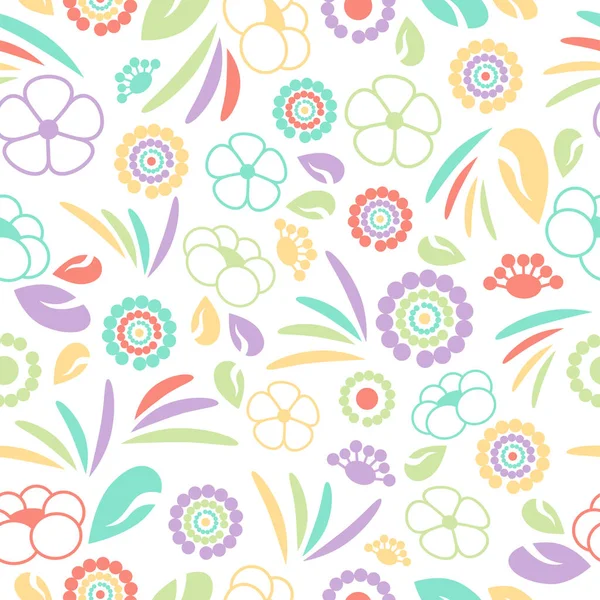 Abstract Seamless Background Floral Pastel Patterns Vector Illustration — Stock Vector