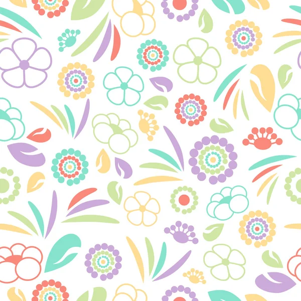 Abstrait Fond Sans Couture Motifs Pastel Floral Illustration Vectorielle — Image vectorielle