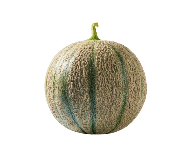 Reife Cantaloupe Melone Isoliert Auf Weißem Hintergrund Japanische Melone Honigmelone — Stockfoto