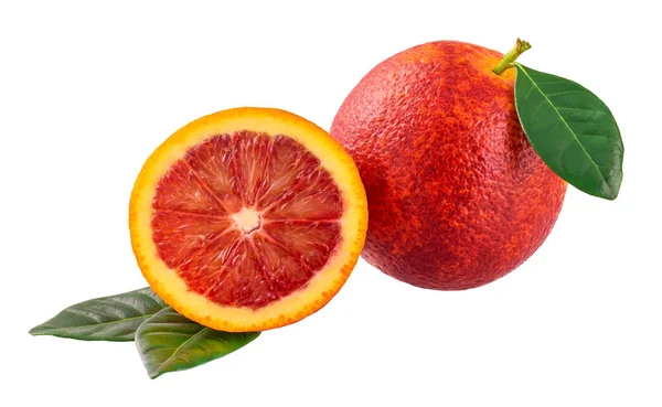 Frische Blutrote Orangen Isoliert Auf Weißem Hintergrund Volle Schärfentiefe — Stockfoto