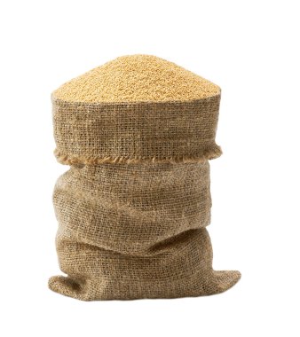 Beyaz arka planda izole edilmiş organik kuru amaranth. Poşetteki amaranth.