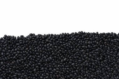 Siyah fasulye (Urad dal, siyah gram, vigna mungo) metin için kopya alanı ile yakın plan.