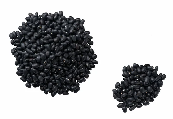 Pile Black Beans Urad Dal Black Gram Vigna Mungo Isolated — Stockfoto