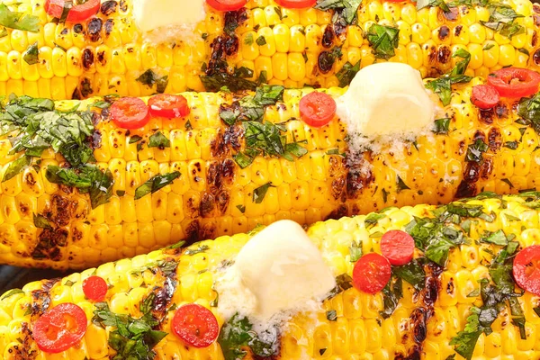 Homemade Grilled Corn Cob Melting Butter Corn Grilled Butter — 스톡 사진