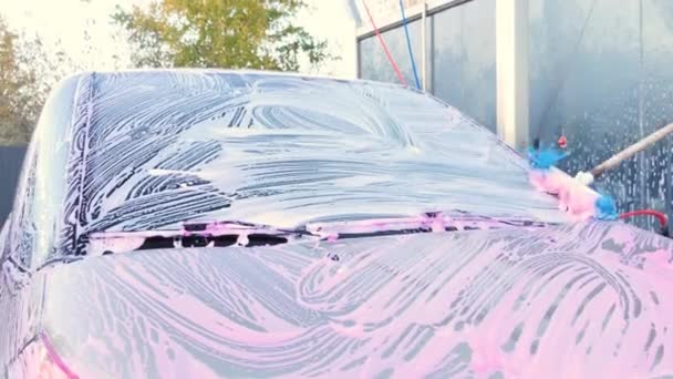Lavando Carro Luxo Uma Lavagem Carro Sem Toque Lavando Carro — Vídeo de Stock