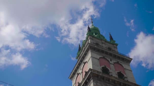 Torre Korniakt velha em Lviv, Ucrânia — Vídeo de Stock