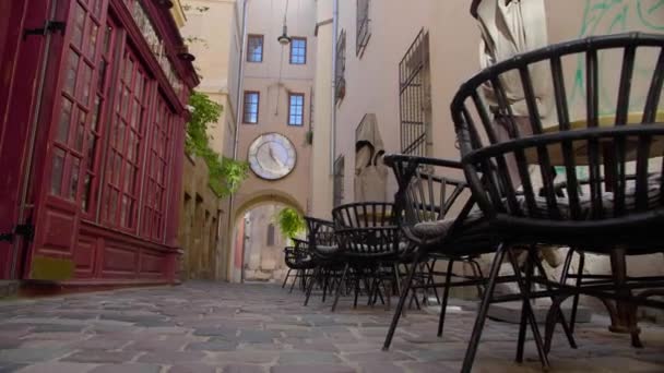 Café de verano en la calle Lviv — Vídeo de stock