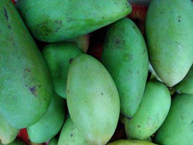 Taze tatlı mangolar sepette