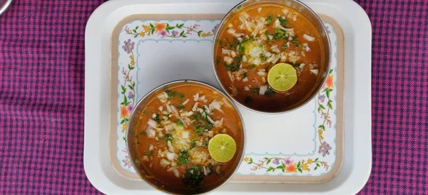 Pav Bhaji Een Indiase Traditionele Populaire Straat Fast Food Dikke — Stockfoto