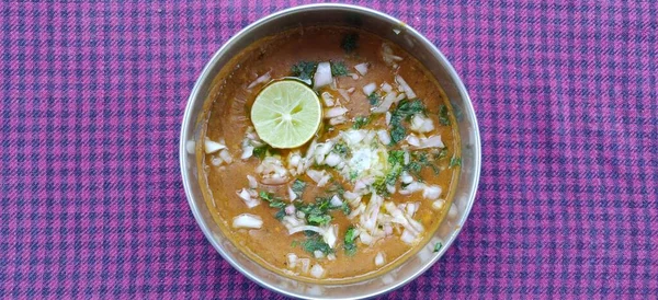 Pav Bhaji Este Indian Tradițional Popular Street Fast Food Curry — Fotografie, imagine de stoc