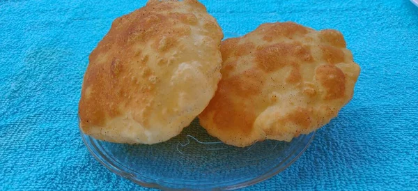 Chola Bhatura Nebo Deep Fried Mouka Chapati Ramadan Iftari Večeře — Stock fotografie