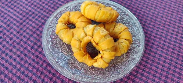 Veg Samosa Crispy Spicy Indian Circle Shape Snack Which Has — Stock Fotó