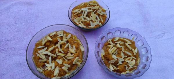 Moong Dal Halwa Vagy Mung Daal Halva Egy Indiai Hagyományos — Stock Fotó