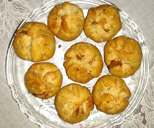 Suji Appe Appam Σερβίρεται Ένα Πιάτο Φιστίκια Και Tamarind Chutney — Φωτογραφία Αρχείου